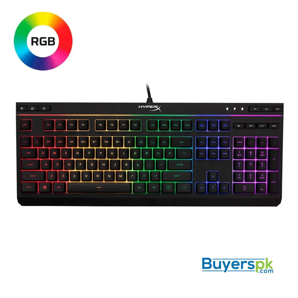 HyperX Alloy Core RGB Membrane Gaming Keyboard Comfortable Quiet Silent Keys with RGB LED Lighting Effects Spill Resistant Dedicated Media HyperX Alloy Core RGB Membrane Gaming Keyboard Comfortable Quiet Silent Keys with RGB LED Lighting Effects Spill Resistant Dedicated Media